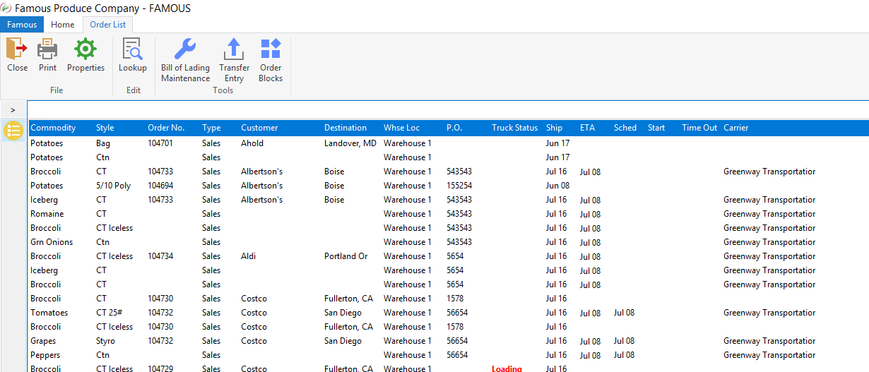screenshot of Famous Software